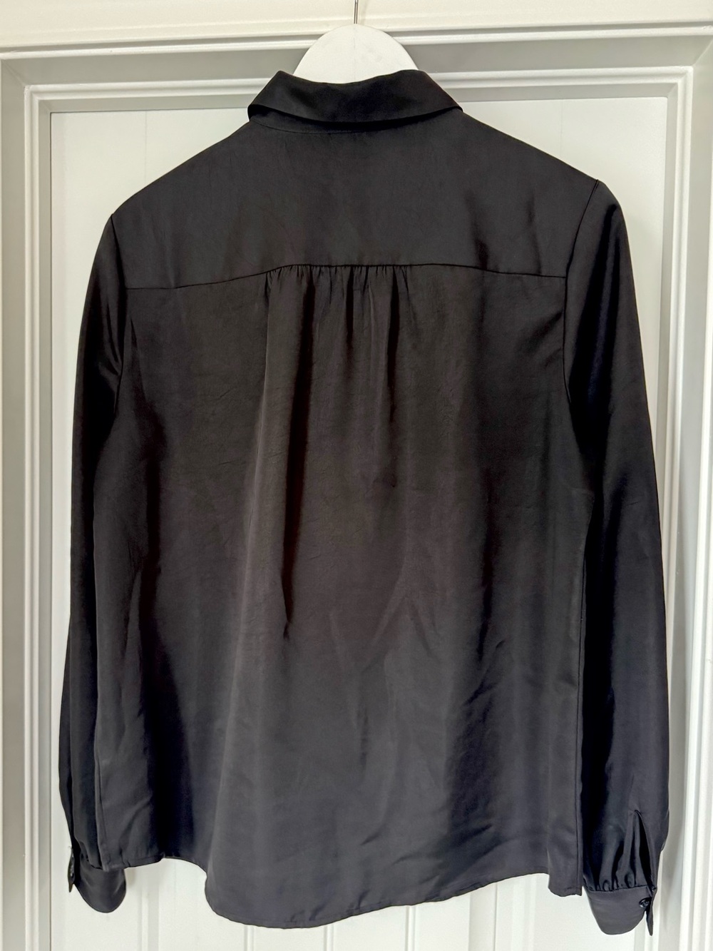 Express Black Button-Down Blouse with Rhinestone Buttons - Picture 2 of 8